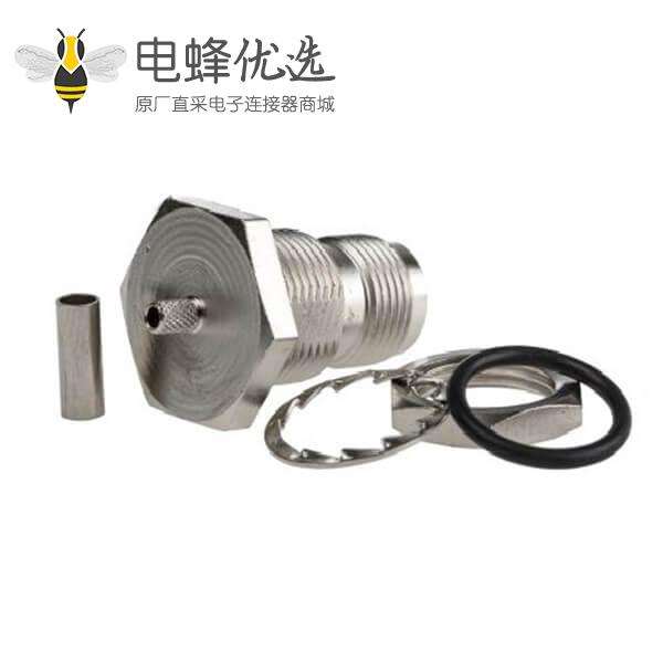 TNC母头直型33mm50&Omega;面板安装连接器压接端子RG174