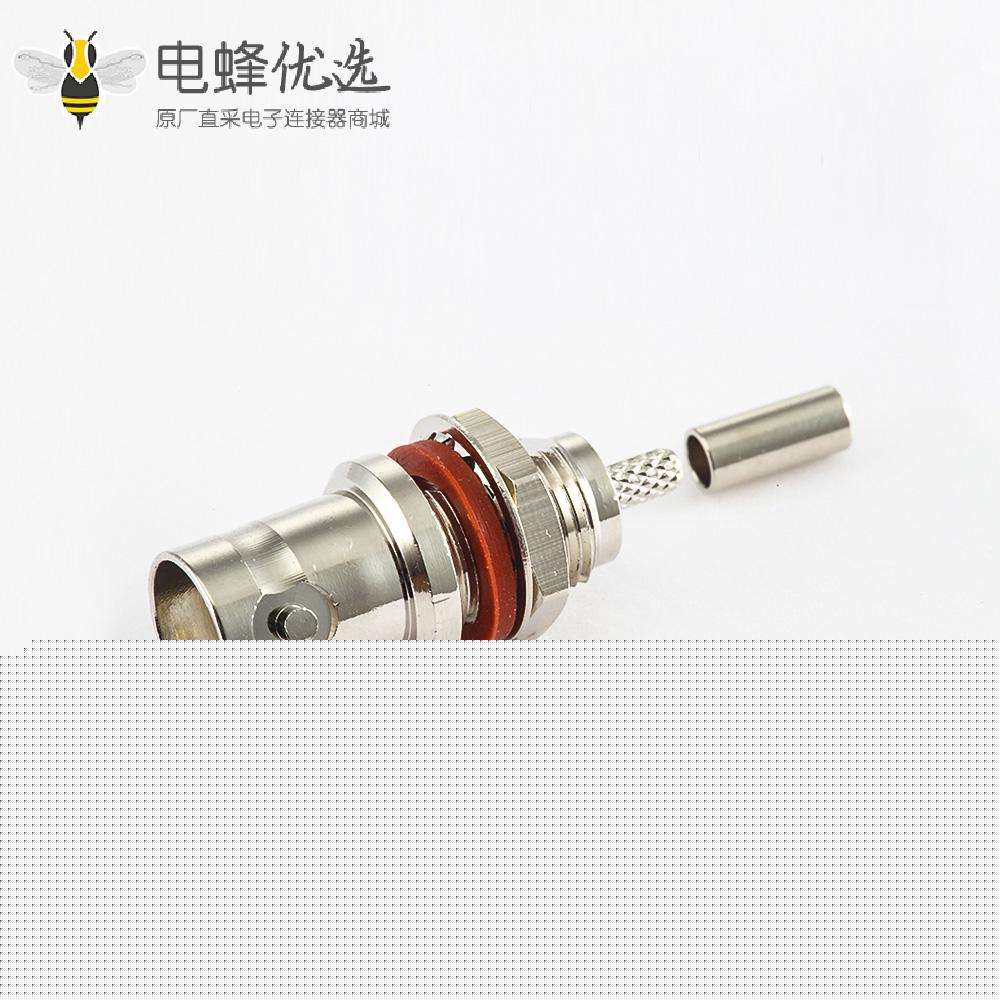防水RG174/RG316BNC连接器母头直式面板安装后锁穿墙