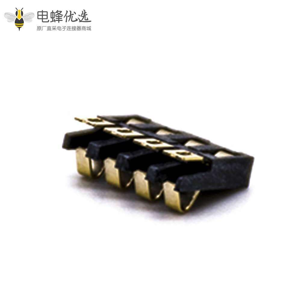 相机电池座充间距2.0塑高1.7镀金4芯接触弹片式