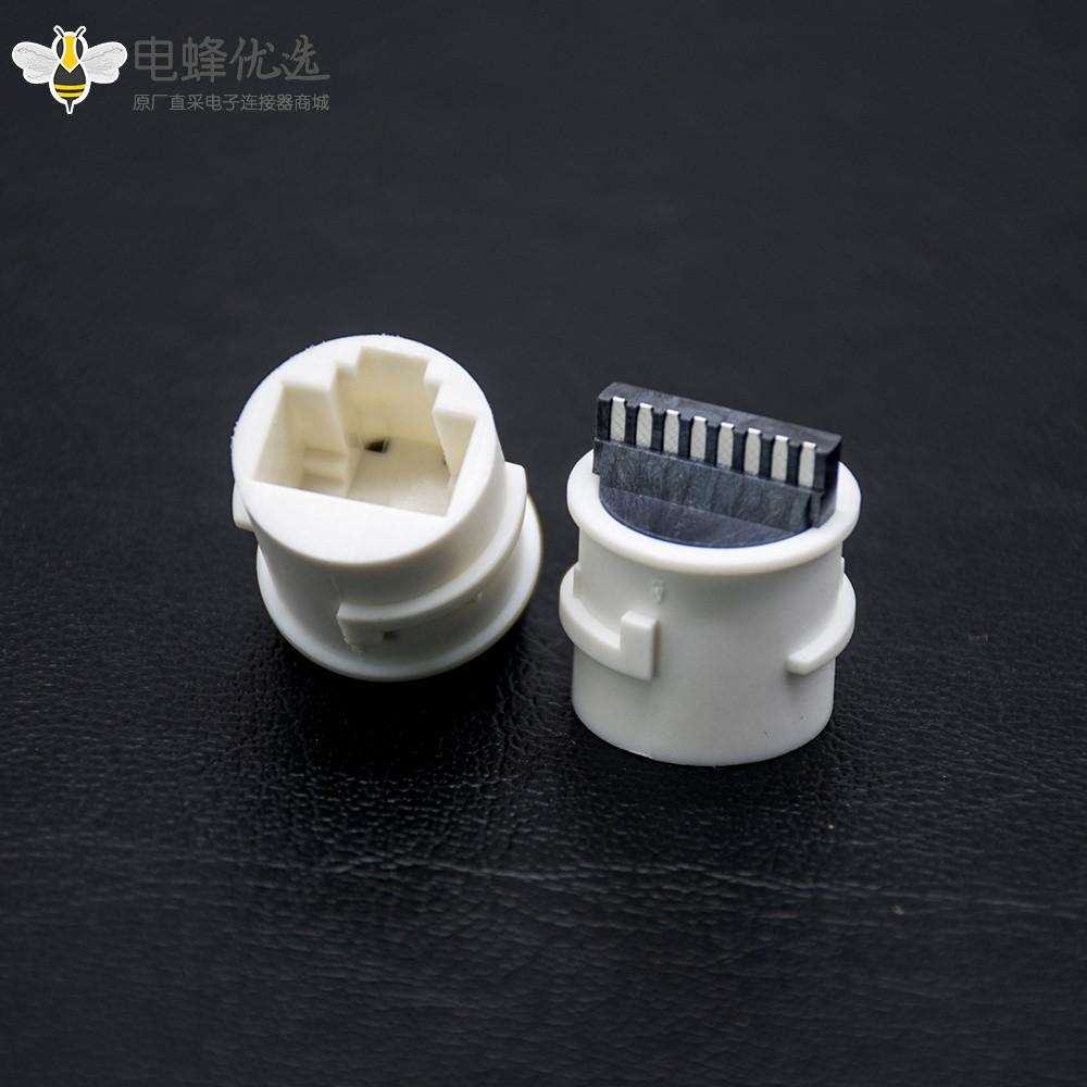 摄像头RJ45防水尾线通讯矩形接口注塑摄像头尾线网络母座