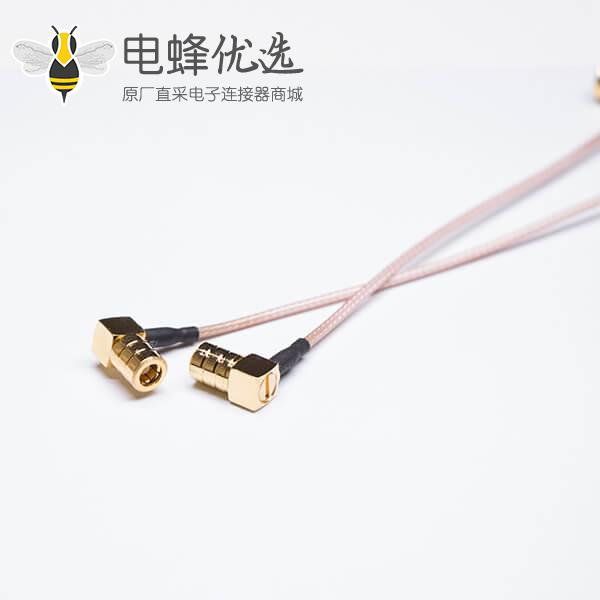 同轴线 SMB线材弯头母头双头接棕色定制长度线材RG316