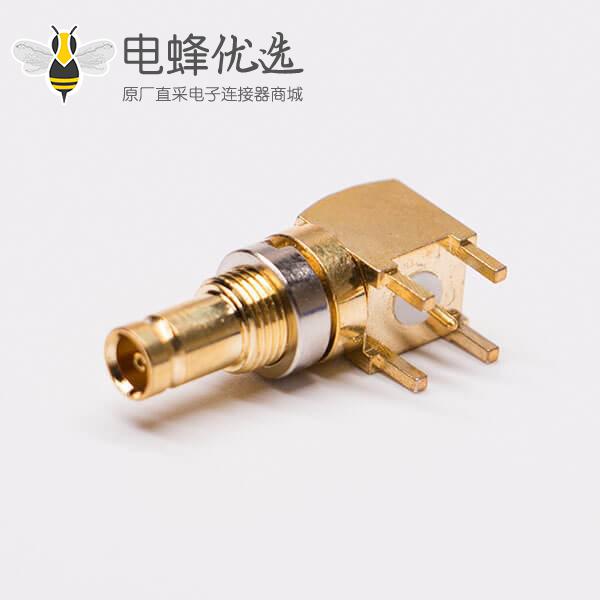 din型射频连接器1.0/2.3母头90度板端镀金