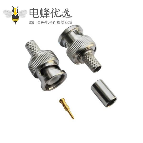 bnc公头连接器,压接式 - 75欧姆 直式射频同轴
