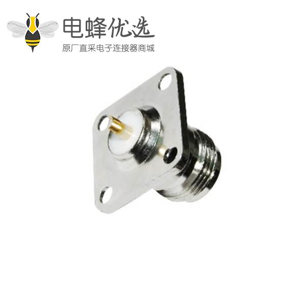 n头母头射频同轴连接器直式法兰盘4孔面板安装