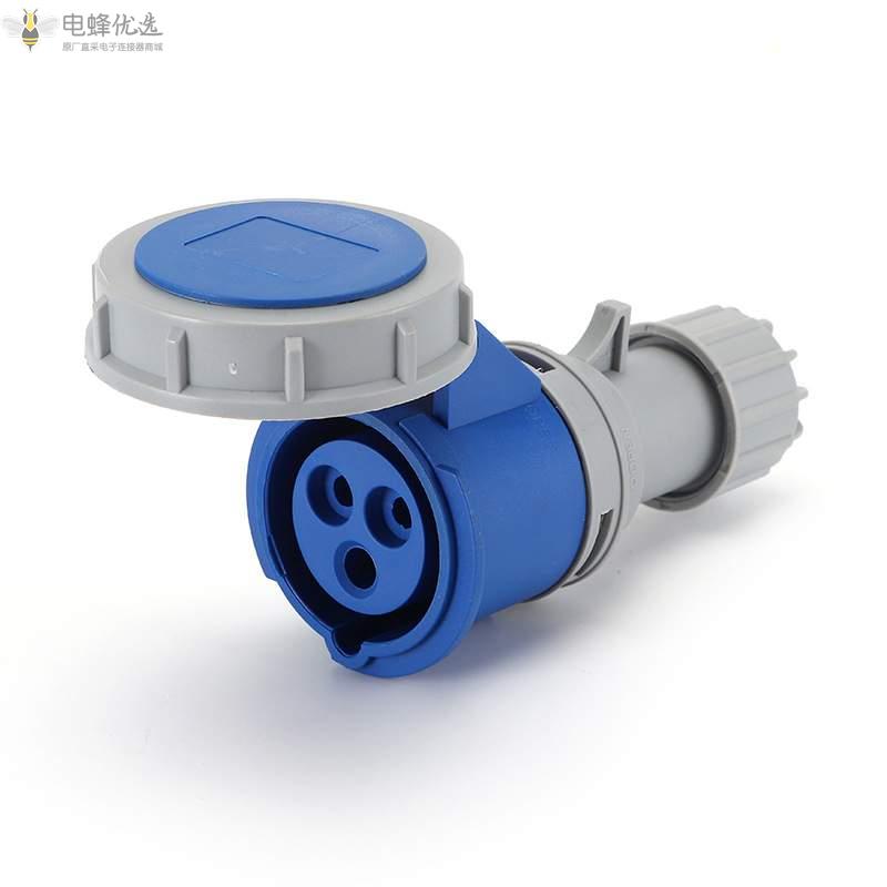 防水IP67防尘3芯工业连接器250V工业16A插座