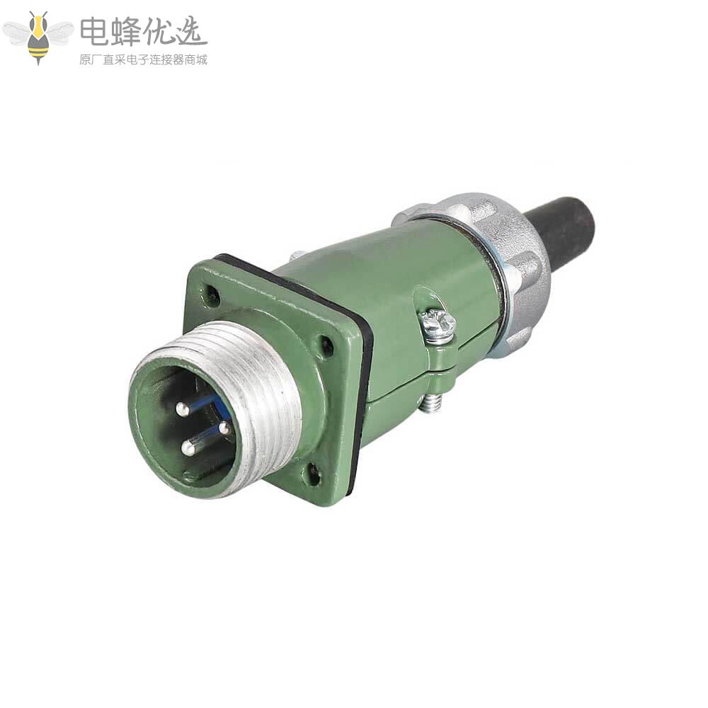 3芯直式YD20正装TQ+ZQ航空连接器25A500V防水2P+PE航空公座母头对接式套装