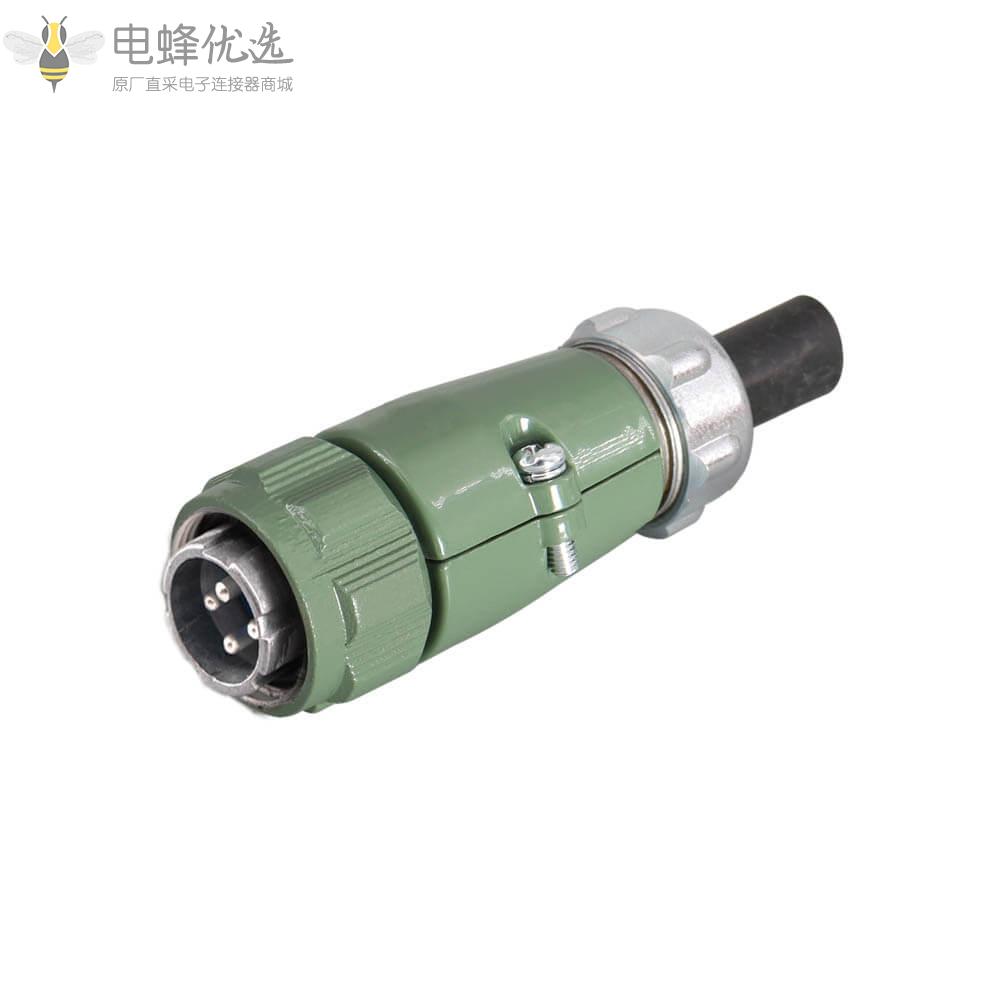 高品质4芯直式YD20反装TQ+ZQ航空连接器2P+PE防水25A400V公插头母插座