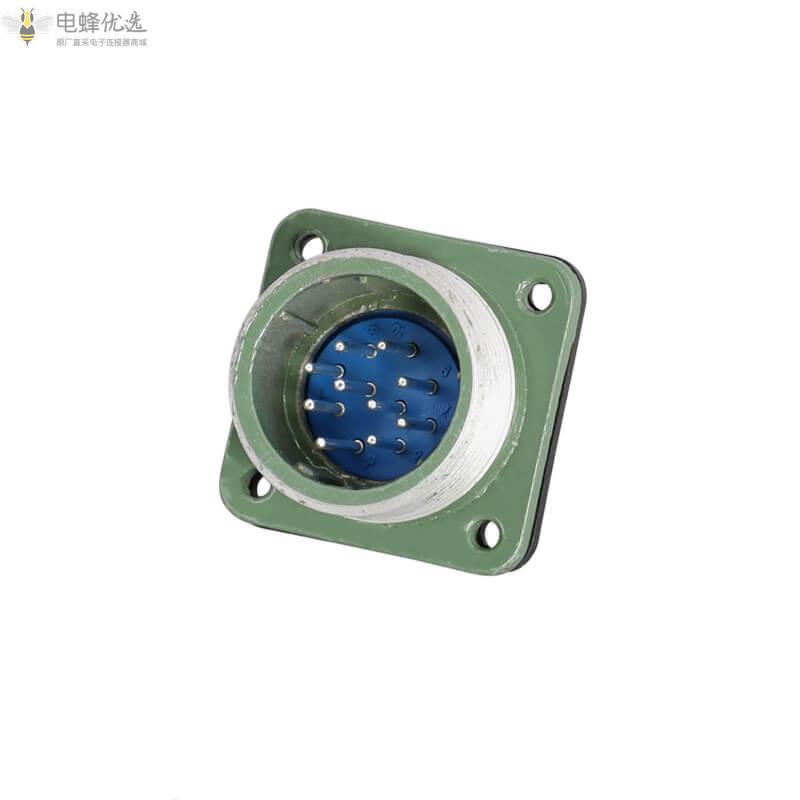 四孔法兰式10A500V航空连接器YD28直式10芯正装Z公座2P+PE
