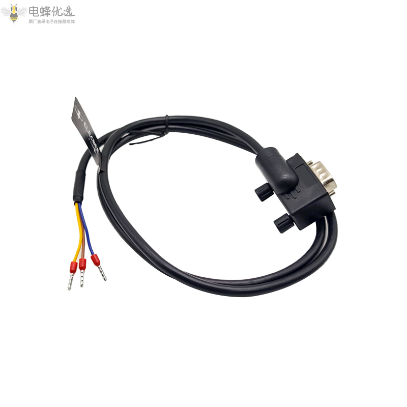 DB9小体积公右弯串口单边线缆1米适用于POS扫描仪调制解调器等设备