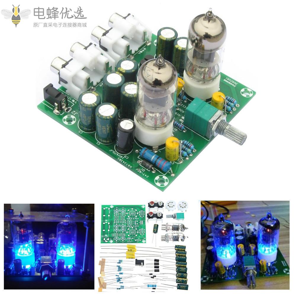 AC_12V_1A_6J1超值前级管前置放大器板耳机DIY套件